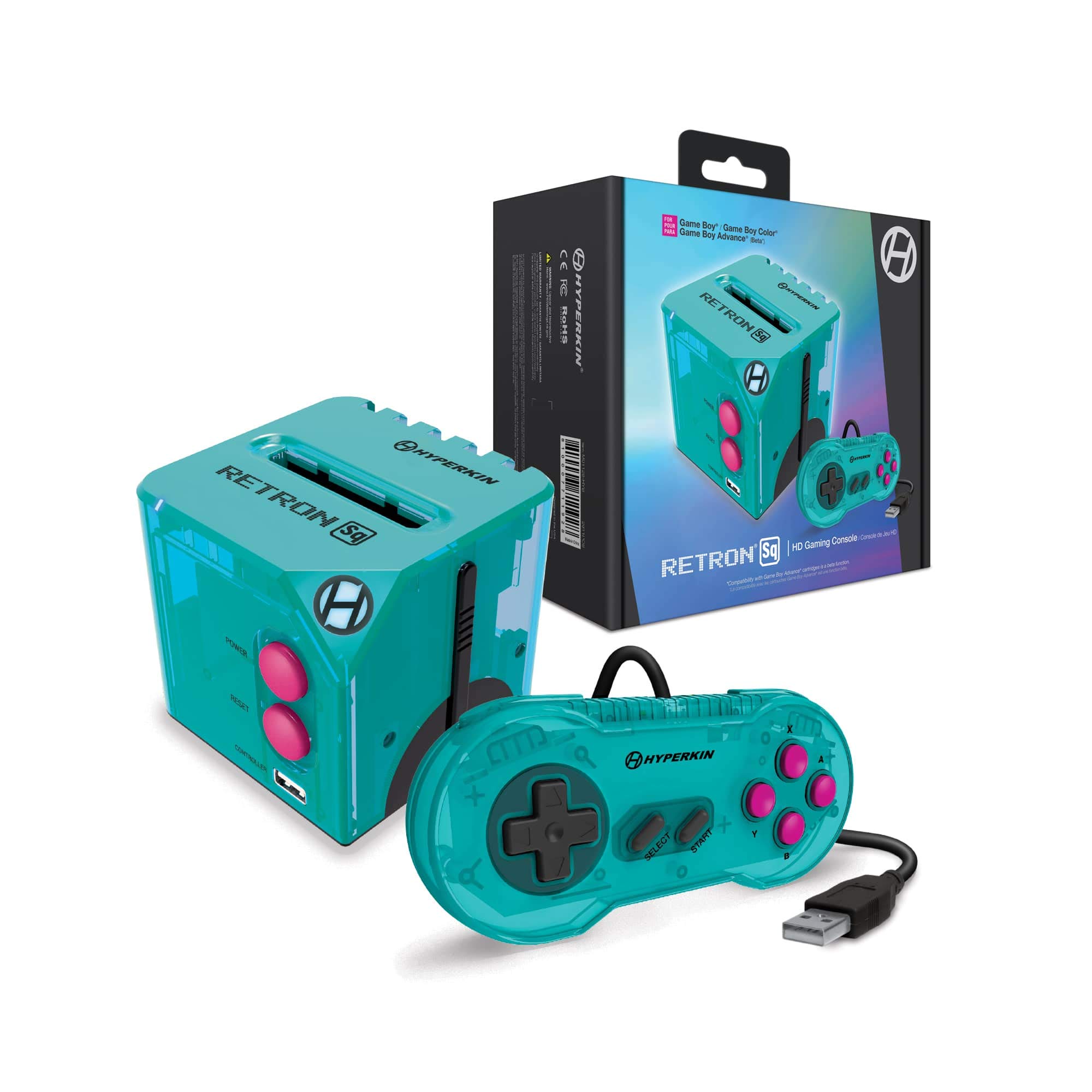RetroN-Sq HD Gaming Console for Game Boy / Color / Advance - Turquoise - (W7)